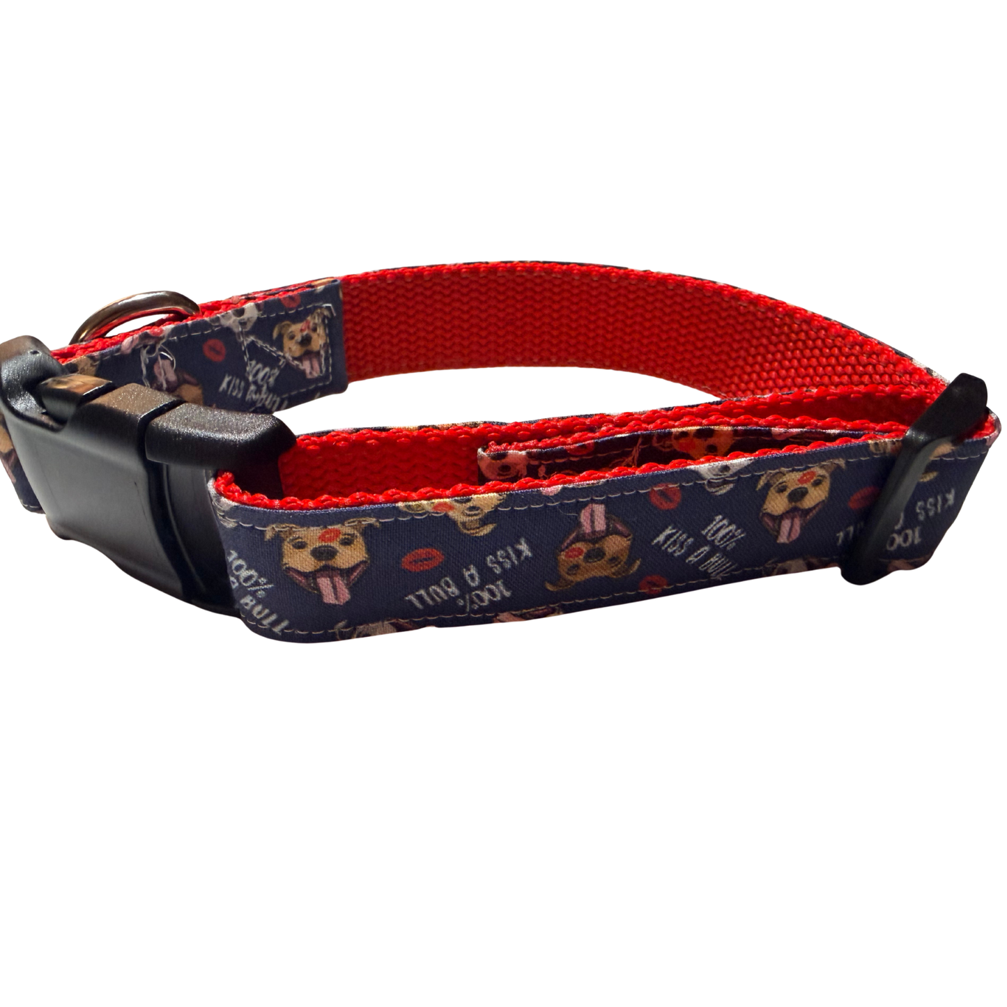 “100% Kiss A Bull” Adjustable Dog Collar