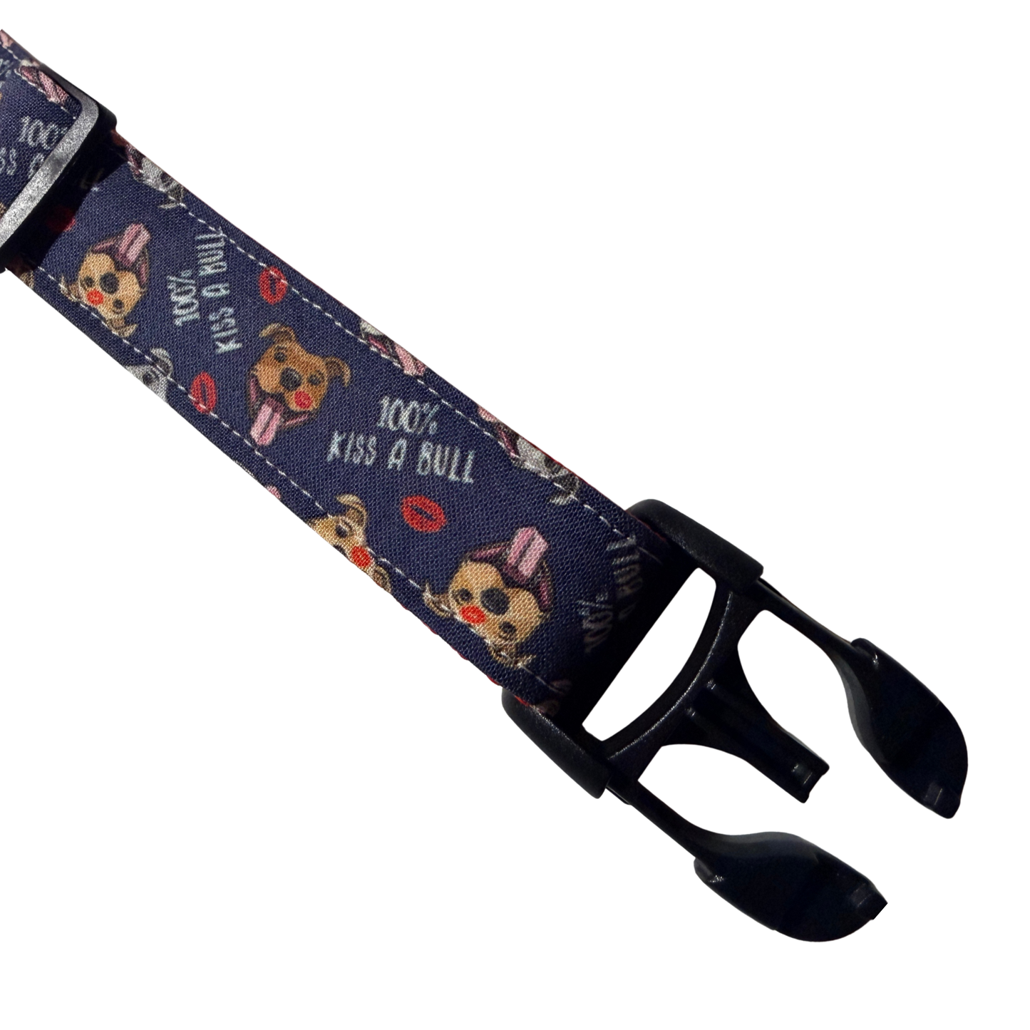 “100% Kiss A Bull” Adjustable Dog Collar