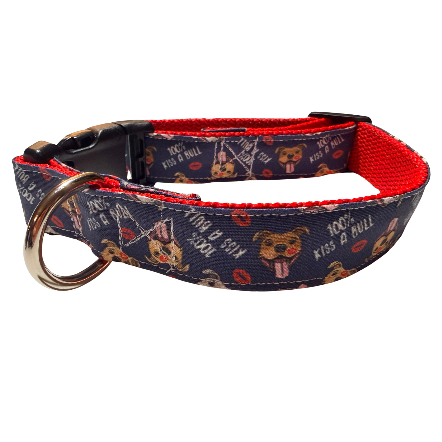 “100% Kiss A Bull” Adjustable Dog Collar