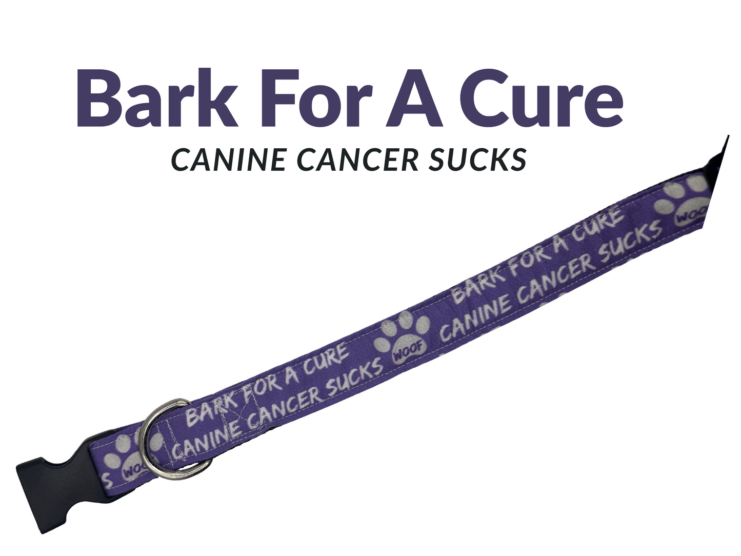 Bark For A Cure Canine Cancer Sucks Adjustable Dog Collar